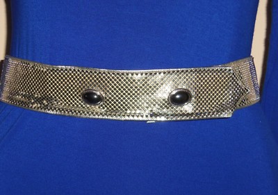 Whiting & Davis • Vintage Silver Tone Mesh Leather Belt Vintage Whiting & Davis Silver Mesh and Leather (?) Belt  main image 4