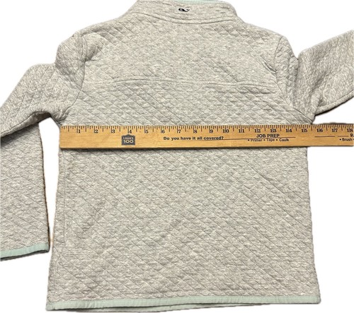 Girls Vineyard Vines Gray Quilted Quarter Pullover Logo Size Medium 10-12 - Picture 2 of 5