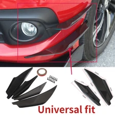 Universal Car Front Bumper Canards Splitter Diffuser Spoiler Wing Fins Addon Lip