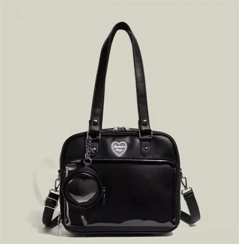 Lolita transparent PU ItaBag shoulder bag handbag JK uniform mailman bag- - Picture 22 of 30