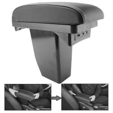 Zweilagige Armlehne aus schwarzem Leder  Für Peugeot 2008 Aufbewahrungsbox  Auto