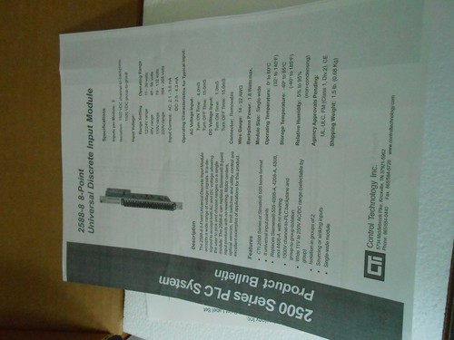 CONTROL TECHNOLOGY CTI 2588-8 8PT UNIV DIG INPUT MODULE - free shipping - Picture 4 of 5