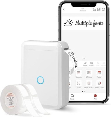 Bluetooth Beschriftungsgerät Selbstklebend Mini Etikettiergerät Etikettendrucker