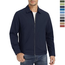 Men's Lightweight Windbreaker Spring Fall Thin Bomber Jacket Casaul Work Coats