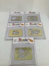 5 Sizzix Simple Impressions Embossing Folders Snowman Sleigh Santa Bell Holly