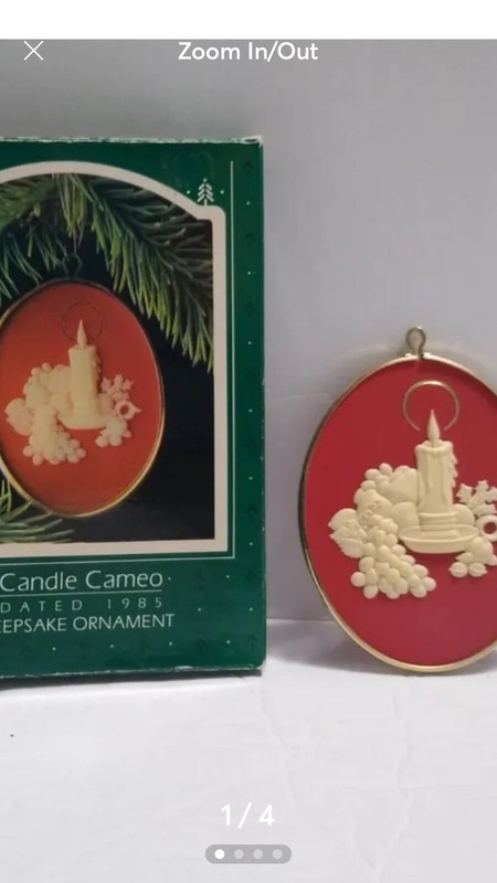 Vintage Hallmark Christmas Ornament Candle Cameo 1985 Keepsake Season Brightens