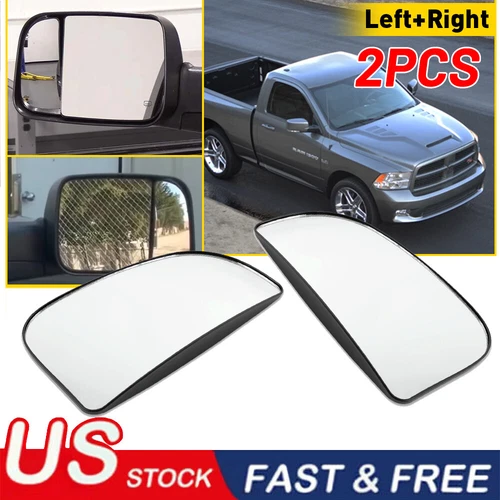 For Dodge Ram 1500 2500 3500 4500 2pcs Rear View Tow Mirror Spotter lower Glass