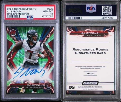 CJ STROUD PSA 10 GEM 2023 Topps Composite Resurgence Green Surge RC Auto /175 - Picture 3 of 3