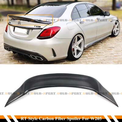 Rear Trunk Lid Car Wing Ducktail Lip Spoiler Compatible With Mercedes Benz C Class W205 C180 C200 C250 C300 C450 C43 C63 Carbon Fibe 2014-19 (Color : 4 Door Carbon Fiber - View #5