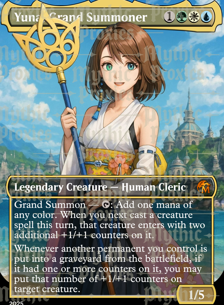MTG FF 大召喚士、ユウナ/Yuna, Grand Summoner Yuna, Grand Summoner (#208) (Borderless) | FINAL FANTASY