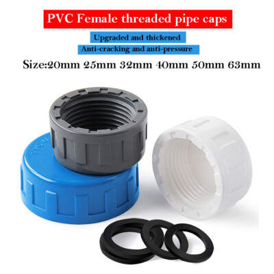 2Pcs 45mm Kitchen Sink Waste Pipe Blanking Cap - Trap Blanking Cap With Female-Thread Washer Stop Ends - Washing Machine Plumbing Fittings - Sealing Joints & Pipe Ends (Grey - View #2
