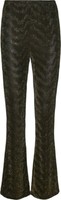 Vero Moda Damenhose S Schwarz Gold Glitzer Flared High Waist Stretch Elegant