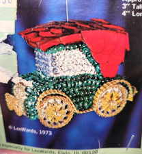 LeeWards CHRISTMAS CAR Auto Vehicle Vtg Sequin Bead Pinning DIY Ornament Kit