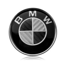 2pcs Hood Trunk B-m-w Carbon Fiber Emblem 82mm 74mm