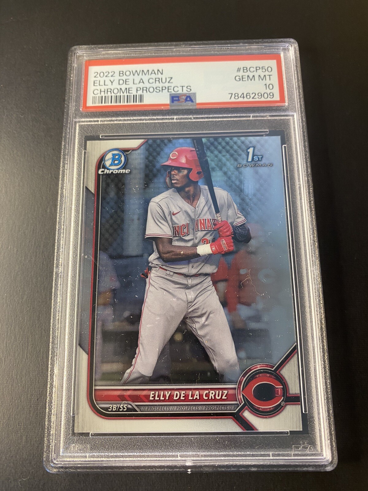 2022 Bowman Chrome Prospects #50 Elly De La Cruz 1st Rookie PSA 10 Reds,⚾️⚾️💫🔥