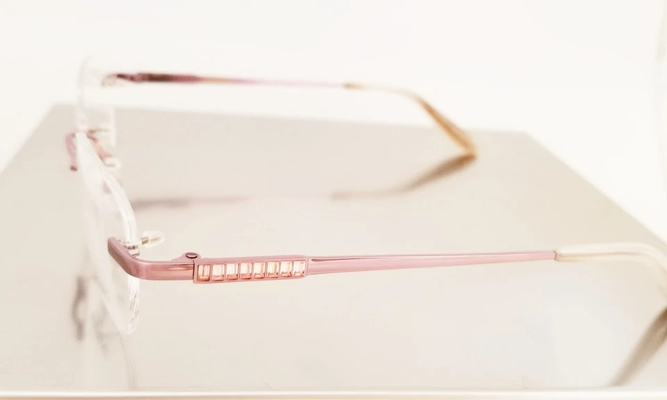 VERA WANG Rhea титана без оправы очки ОПРАВА роза Swarovski кристалл 53 мм - Изображение 3 из 3