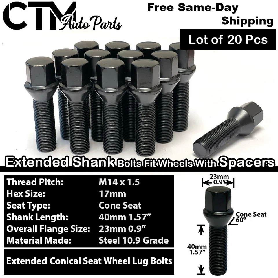 4x 10mm Thick 5x120 72.56mm C.B Wheel Spacer Black Bolt 14x1.5 BMW X3 X5 & More - Image 2 of 4