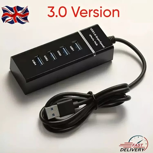 4/7 Port USB 3.0 Hub 5Gbps High Speed On/Off-Schalter Netzteil Für PC Laptop AHS