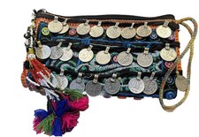 Pakistan 48 Paisa Coin Decorated Purse With Beads  Embroidery 1969-1981 Dated