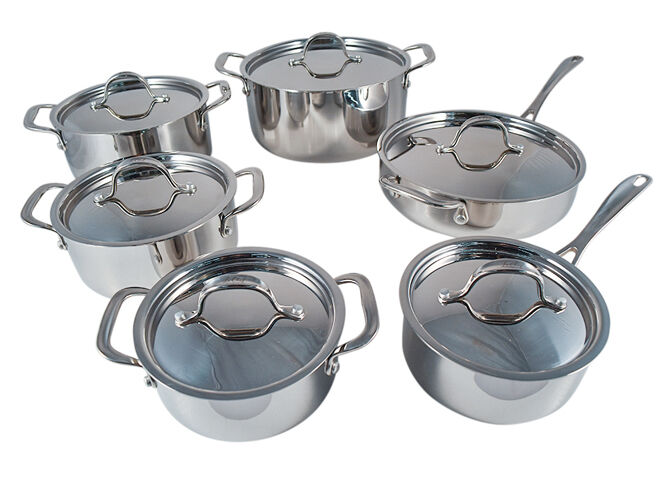 Le Chef 5-ply Stainless Steel 12 Piece Cookware Set. Clearance Sale!