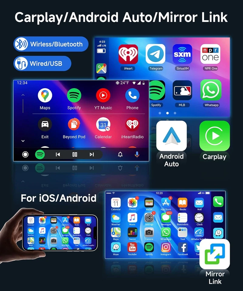 9'' Autoradio Für Hyundai Tucson 2015-18 Android 14 CarPlay GPS Nav RDS DAB 32GB - Bild 4 von 4