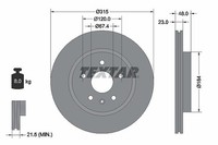 2X Textar Bremsscheibe Hinterachse U.A. FüR Buick, Cadillac, Chevrolet, Opel