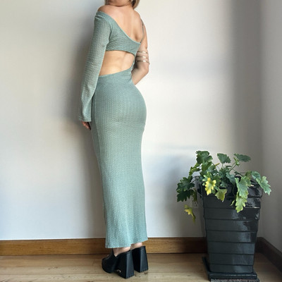 Outcast Women's XS Green Cutout Flared Sleeve Bodycon Maxi Dress | eBay  Australia