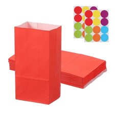 Party Favor Bag 24 Pcs 3.5x2.4x7.1 Inch Candy Bags with Stickers Red