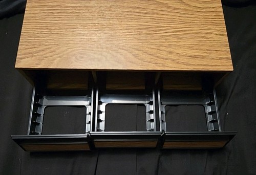 Vintage Cassette Tape Holder Storage - 3 Drawer Cabinet - Faux Wood - Holds 36 - Picture 5 of 5