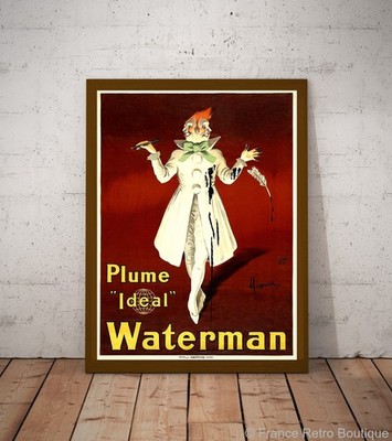 Vintage Werbeplakat ideal Waterman Feder