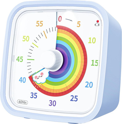 Visual Timer with Protective Case, Rainbow Disk 60 Minute Countdown Timer for Ki