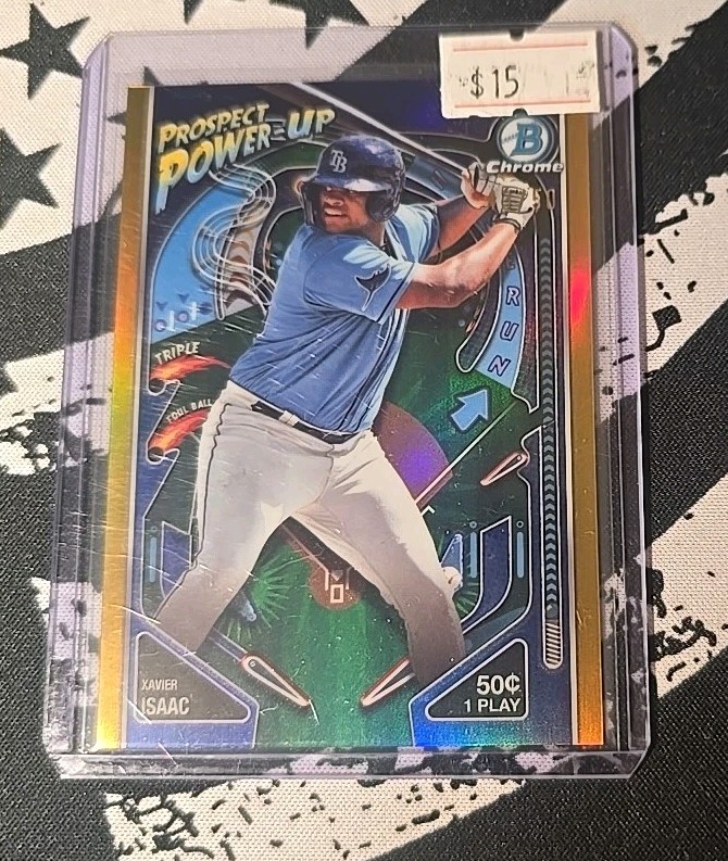 Xavier Isaac  -  2024 Bowman Chrome Prospect Power-Up Gold Refractors /50 #PP15