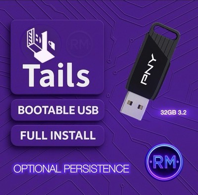 Tails Linux Bootable USB | Private & Anonymous Browsing | 32GB 3.2