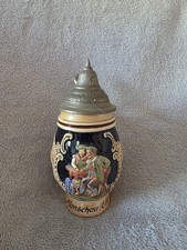 Vintage Gerz German Miniature Stein 1/8L Monschau Eifel Pewter Lid