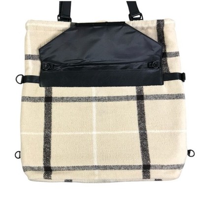 BEIS Messenger Beige Plaid Tote Backpack with Envelope Pocket BÉIS  main image 3
