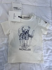 T-shirt Moncler bambino ragazzo maglia maniche orsetto 9/12 mesi nuova con etichetta