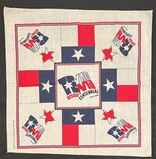 Vintage Rare Texas TX Sesquicentennial 1836-1986 Commemorative Bandana Scarf 250