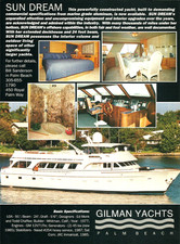 1988 Gilman Yachts Sun Dream Yacht Luxury Cruiser Boat vintage Print AD