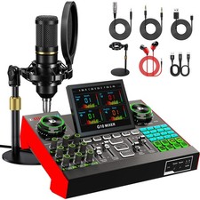 Live Sound Card Microphone Kit for PC Phone Singing