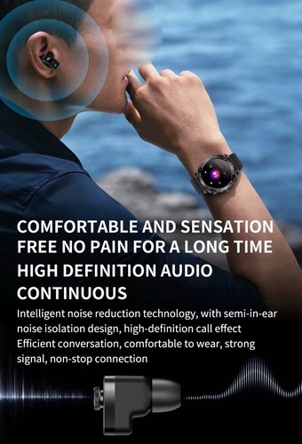 2 in 1 Premium Smart Watch With Earbuds Bluetooth Wireless For iOS Android - 第 7/8 張圖片