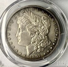 PCGS XF 45 1891-cc Morgan Silver Dollar (Carson City Mint).