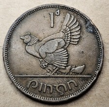 1942 Ireland One 1 Penny - Irish - Bronze Coin - World Coin - Europe
