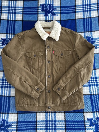 Levis Type III Sherpa Lined Trucker Jacket Brown Medium Denim PC9-16365-0122 - Picture 1 of 9