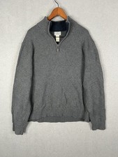 L.L. Bean 1/4 Zip Sweater Men's XL Gray Long Sleeve 100 Cotton 287736