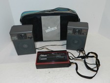 RED UNITECH MINI STEREO CASSETTE TAPE PLAYER W/ AM/FM  SPEAKERS ST-2 PS107
