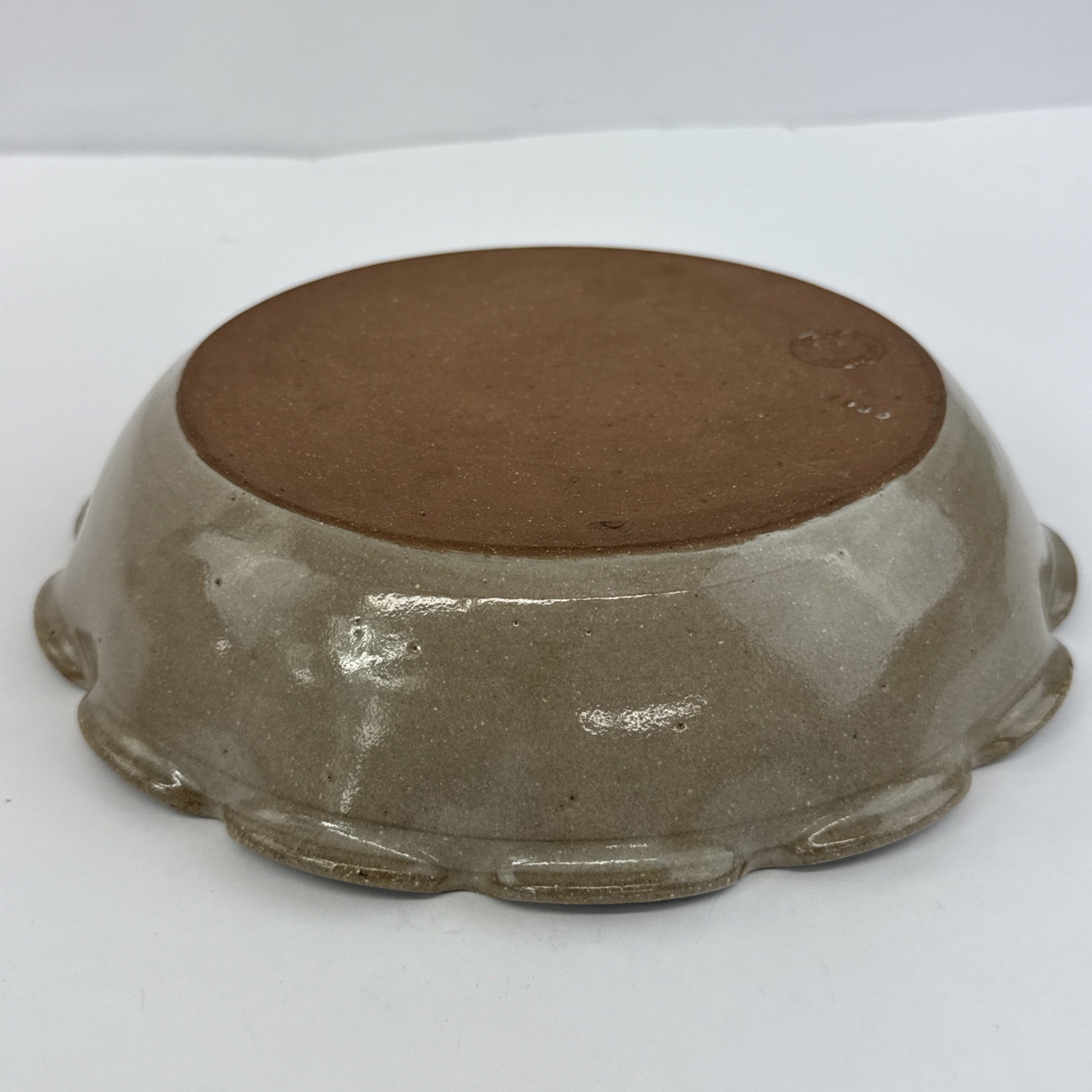 Jugtown Ware Pottery Blue Bird Pie Plate Scalloped Seagrove NC 1980