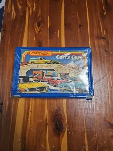 Vintage Matchbox 24 Car Carry Case Blue 1978 Lesney w/ Trays Intact! Stains Read