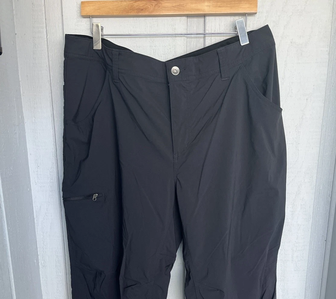 Marmot Men’s Full-Length Hiking Pants Black Size 40 Nylon Zip Thigh Pocket EUC