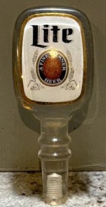 Miller Lite Tap Handle Knob Clear Plastic 6.5" Tall Breweriana
