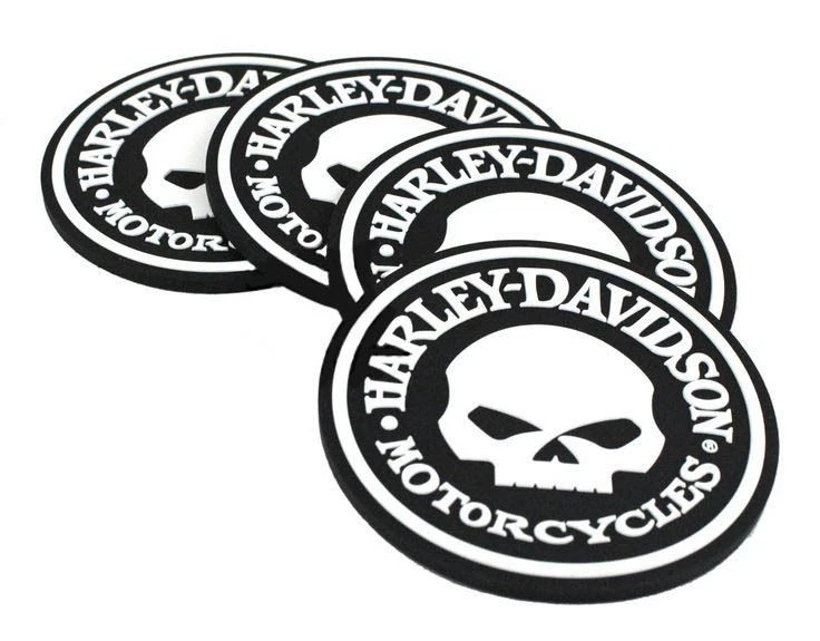 Harley-Davidson - Skull Coaster Set HDL-18522 - Gummi - KOSTENLOSER VERSAND - Bild 1 von 1